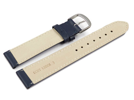 Watch strap Genuine leather smooth dark blue 13mm 15mm 17mm 19mm 21mm 23mm