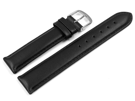 Watch strap Genuine leather smooth black 13mm 15mm 17mm...