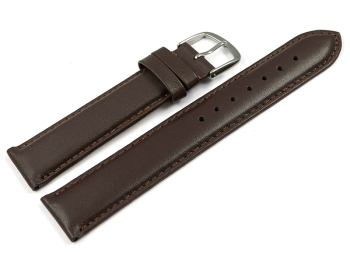 Watch strap Genuine leather smooth dark brown 13mm 15mm...