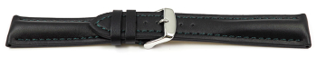 Watch strap - strong padded - smooth - black with dark...