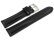 Watch strap - strong padded - smooth - black with dark green stitching 18mm Steel