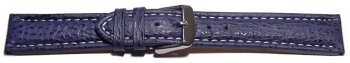 XL Watch strap Genuine Shark leather dark blue 18mm 20mm...