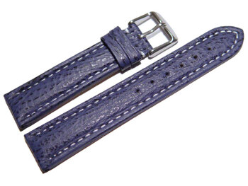 XL Watch strap Genuine Shark leather dark blue 18mm 20mm...