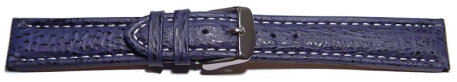 XL Watch strap Genuine Shark leather dark blue 18mm Steel