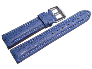 XL Watch strap Genuine Shark leather light blue 24mm Gold