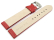 XL Watch strap Genuine grained leather red white stitching 18mm 20mm 22mm 24mm