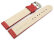 XL Watch strap Genuine grained leather red white stitching 24mm Gold