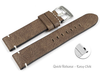Leather Quick release Watch Strap Brown without padding...