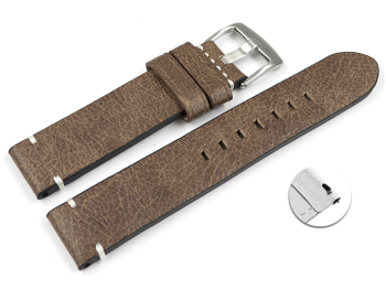 Leather Quick release Watch Strap Brown without padding 20mm 22mm 24mm