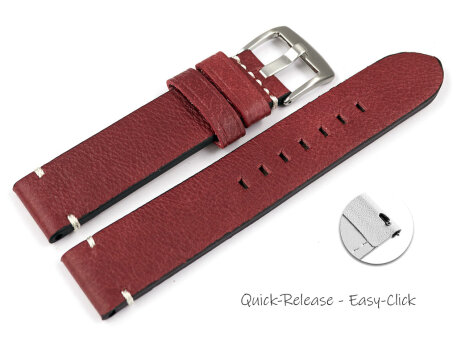Leather Quick release Watch Strap Moret without padding 20mm 22mm 24mm