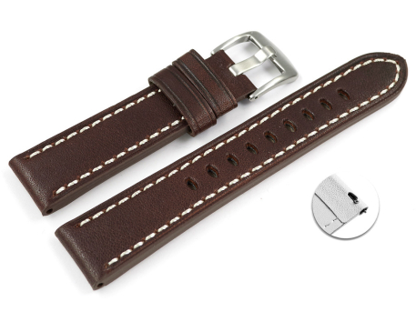 Brown Leather Quick release Watch Strap Miami without...