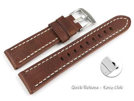 Light Brown Leather Quick release Watch Strap Miami...