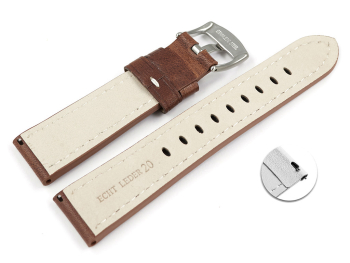 Light Brown Leather Quick release Watch Strap Miami without padding 20mm 22mm 24mm 26mm