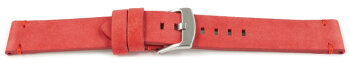 Quick release Watch Strap red Veluro leather without...