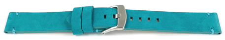 Quick release Watch Strap dark turquoise Veluro leather without padding 18mm 20mm 22mm 24mm