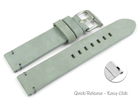 Quick release Watch Strap grey Veluro leather without...