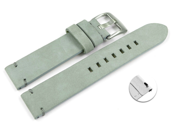 Quick release Watch Strap grey Veluro leather without...