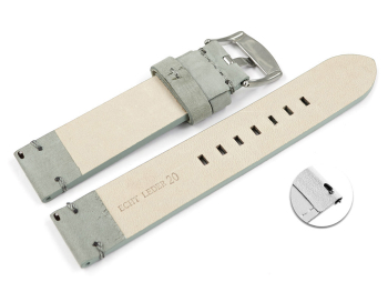 Quick release Watch Strap grey Veluro leather without padding 18mm 20mm 22mm 24mm