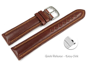 Slightly Shiny Brown Leather Quick release Watch Strap...