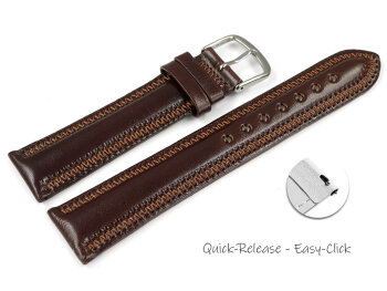 Slightly Shiny Dark Brown Leather Quick release Watch...