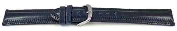 Slightly Shiny Dark Blue Leather Quick release Watch Strap with decorative stitching 18mm 20mm 22mm 24mm