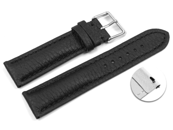 Quick release Watch Strap strong padded Deer Leather black Soft and very flexible 18mm 20mm 22mm 24mm