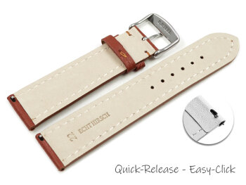 Quick release Watch Strap strong padded Deer Leather brown Soft and very flexible 18mm 20mm 22mm 24mm
