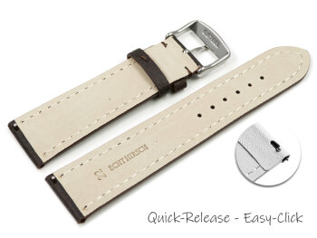 Quick release Watch Strap strong padded Deer Leather dark brown Soft and very flexible 18mm 20mm 22mm 24mm