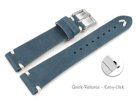 Dark Blue Leather Quick release Watch Strap model Fresh...