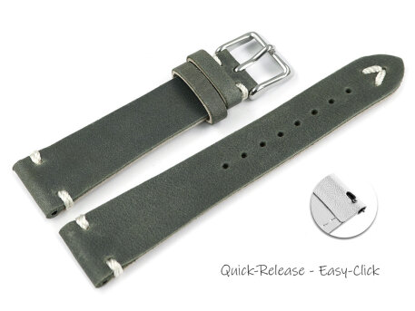 Dark Grey Leather Quick release Watch Strap model Fresh...