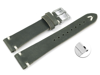 Dark Grey Leather Quick release Watch Strap model Fresh 18mm 19mm 20mm 22mm