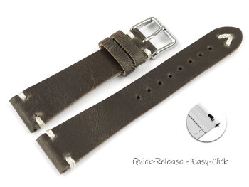 Dark Brown Leather Quick release Watch Strap model Fresh...