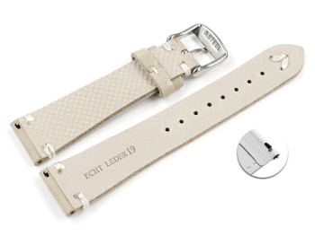 Beige Leather Quick release Watch Strap model Fresh 18mm 19mm 20mm 22mm