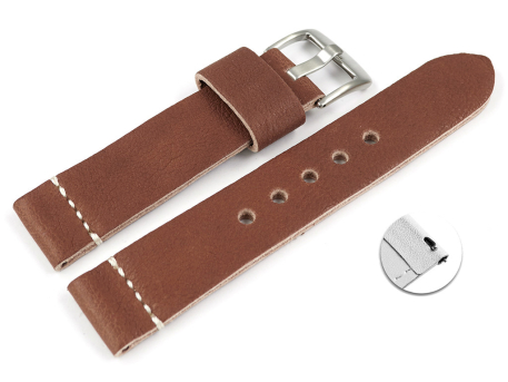 Very Soft Brown Leather Quick release Watch Strap model...