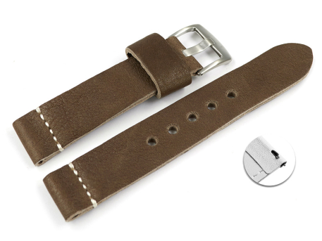 Very Soft Old Brown Leather Quick release Watch Strap...