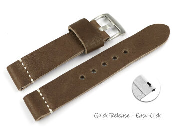 Very Soft Old Brown Leather Quick release Watch Strap...