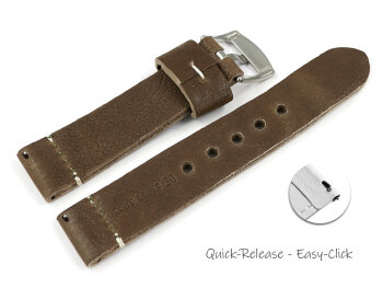 Very Soft Old Brown Leather Quick release Watch Strap model Bari 20mm 22mm 24mm 26mm