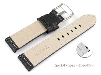 Black Soft Grained Leather Quick release Watch Strap 20mm 22mm 24mm 26mm