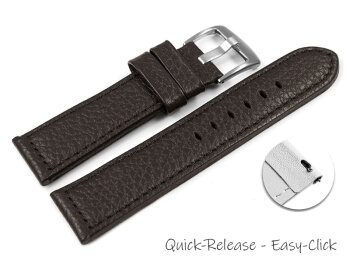 Dark Brown Soft Grained Leather Quick release Watch Strap...