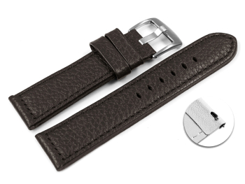 Dark Brown Soft Grained Leather Quick release Watch Strap 20mm 22mm 24mm 26mm