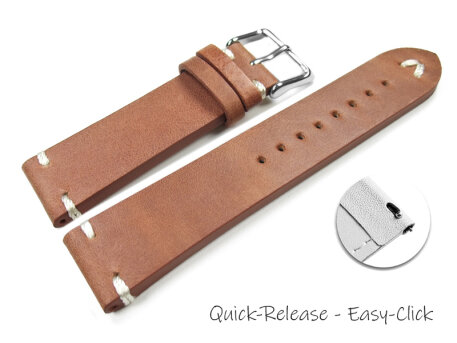 Quick release Watch Strap Genuine leather Soft Vintage brown 18mm 20mm 22mm 24mm