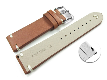 Quick release Watch Strap Genuine leather Soft Vintage brown 18mm 20mm 22mm 24mm