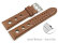 Quick release Watch Strap Genuine leather perforated Vegetable tanned light brown Model BIO 20mm 22mm 24mm