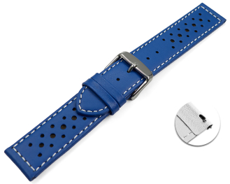 Quick release Watch Strap genuine leather Style blue 16mm...