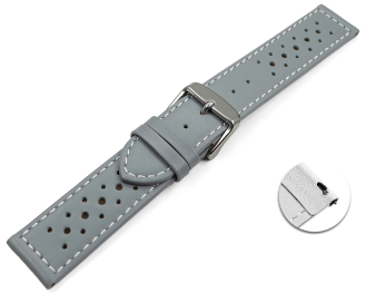 Quick release Watch Strap genuine leather Style grey 16mm...