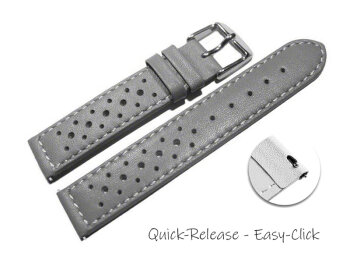 Quick release Watch Strap genuine leather Style grey 16mm 18mm 20mm 22mm