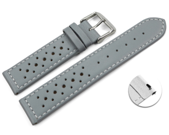 Quick release Watch Strap genuine leather Style grey 16mm 18mm 20mm 22mm