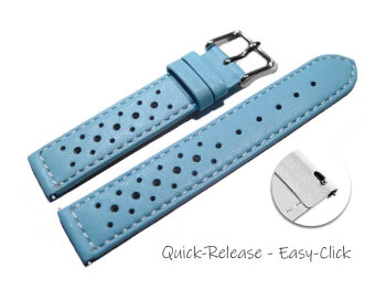 Quick release Watch Strap genuine leather Style light blue 16mm 18mm 20mm 22mm