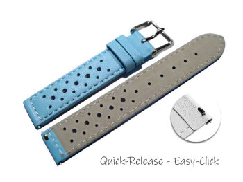 Quick release Watch Strap genuine leather Style light blue 16mm 18mm 20mm 22mm