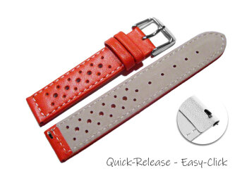 Quick release Watch Strap genuine leather Style red 16mm 18mm 20mm 22mm